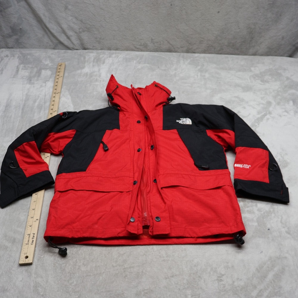 North Face Summit Series Jacket Boys Small Red Waterproof Removable Liner 3in1